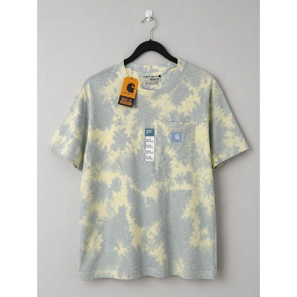 NWT Carhartt Women's Relaxed Fit Tie Dye Pocket T Shirt Large 12-14